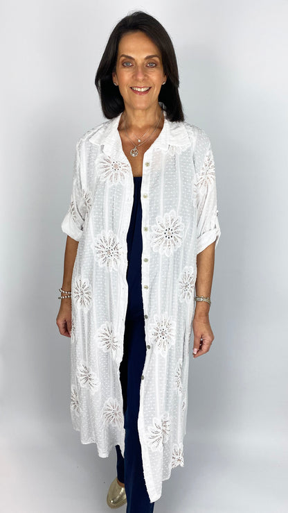 Sequin motif button-through pocket shirtdress | 6 Colours