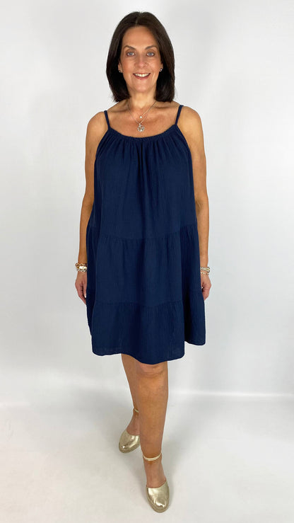 Cheesecloth tiered midi strappy sundress | 4 Colours | back in!