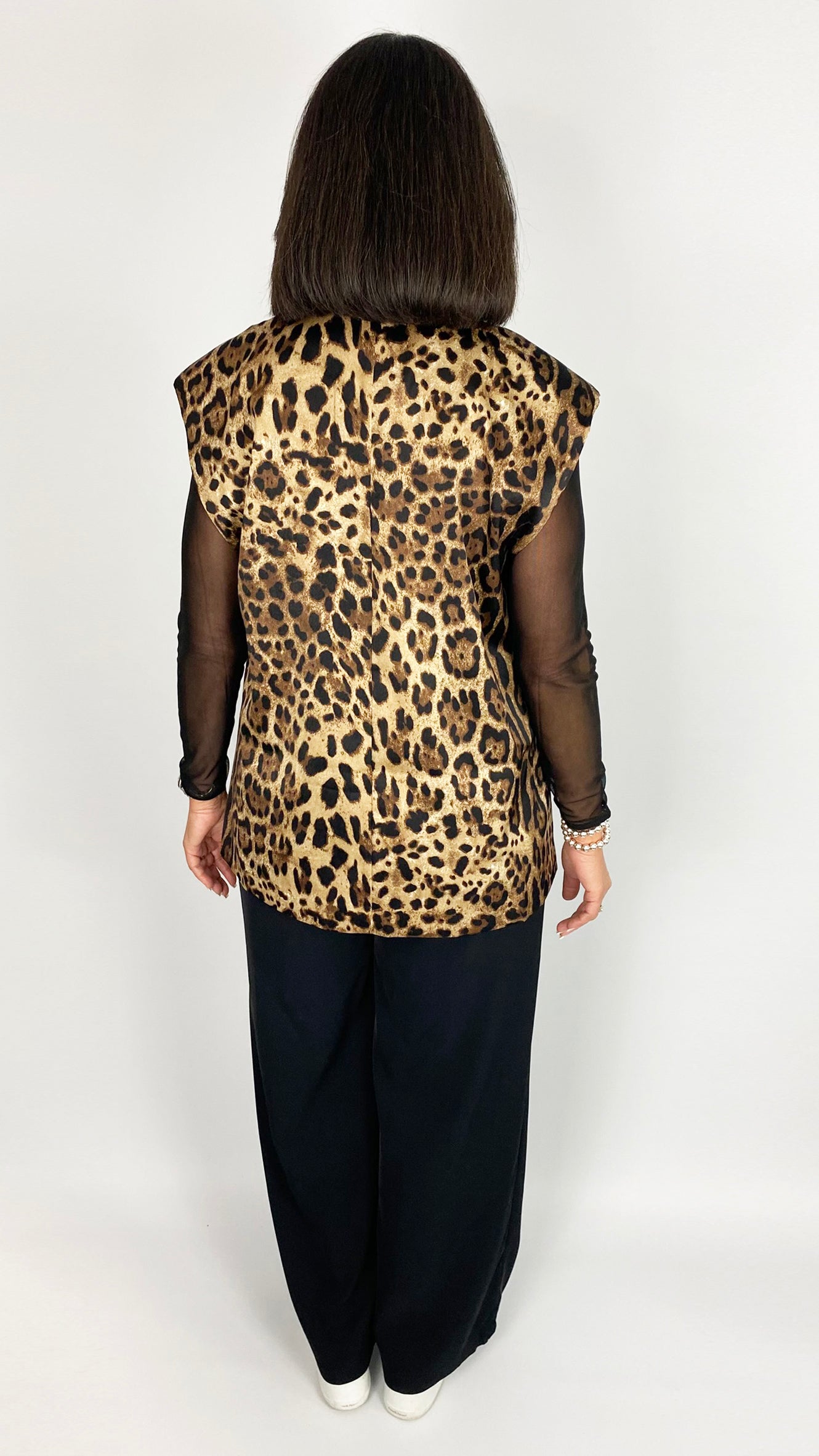 Leopard print feature button waistcoat | by Malissa J