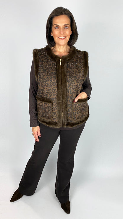Reversible studded leopard gilet | 2 Sizes | 2 Colours | by Malissa J