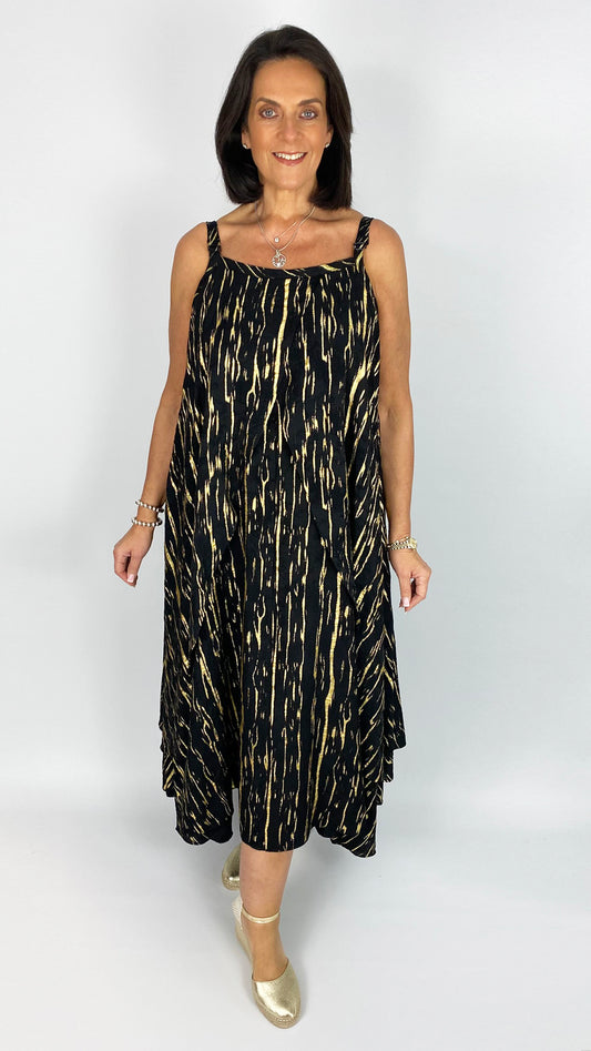 Strappy layered long print dress | 2 Colours | by Malissa J