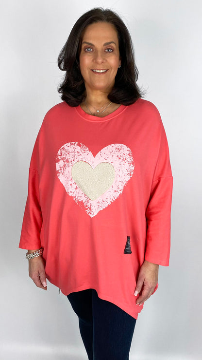 Boucle heart zip-hem pocket sweatshirt (4 Colours) - last 1s