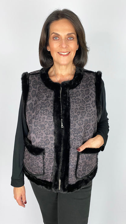 Reversible studded leopard gilet | 2 Sizes | 2 Colours | by Malissa J