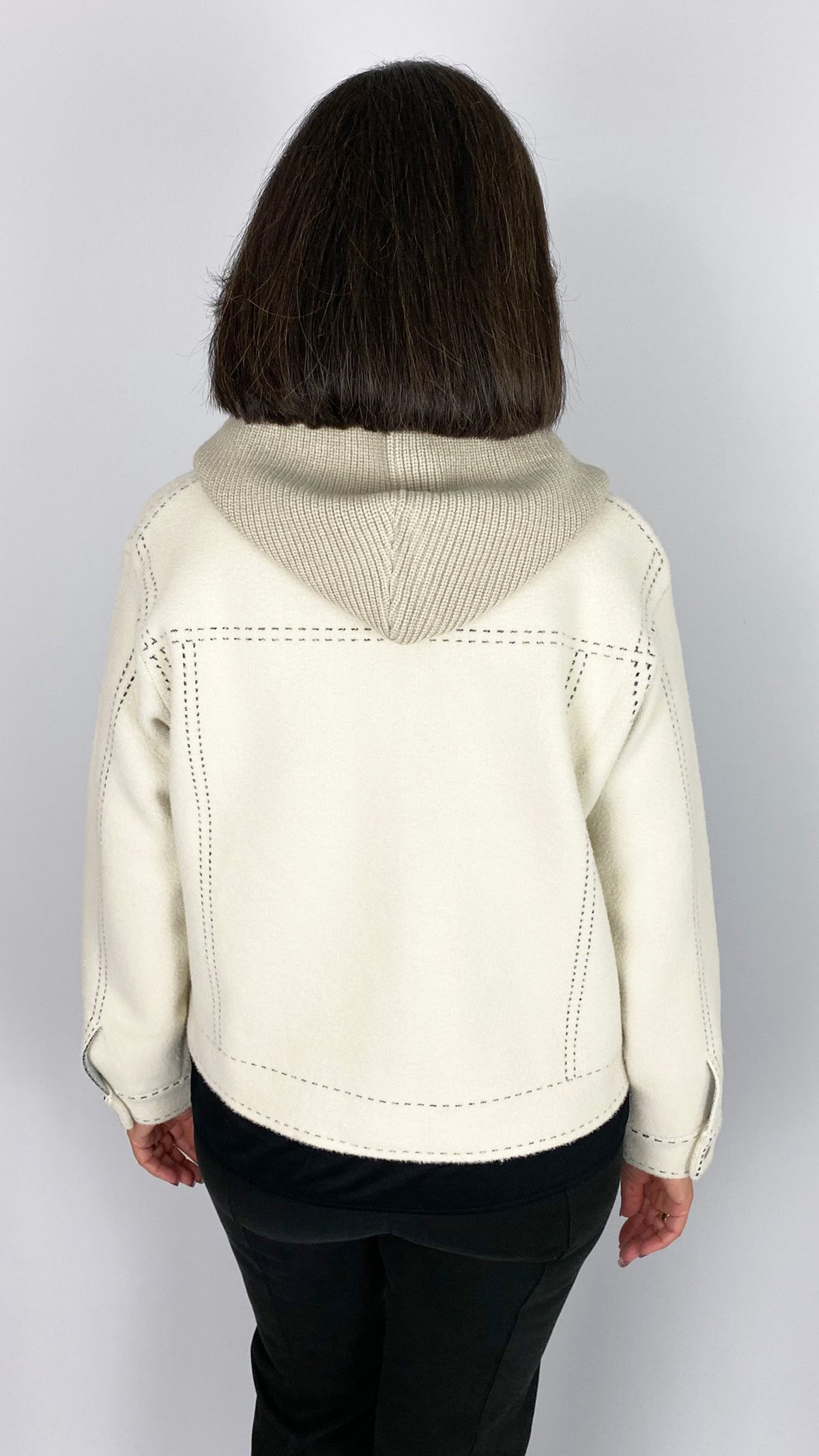 Western style knitted jacket w/ detachable hood | 2 Colours | by Malissa J