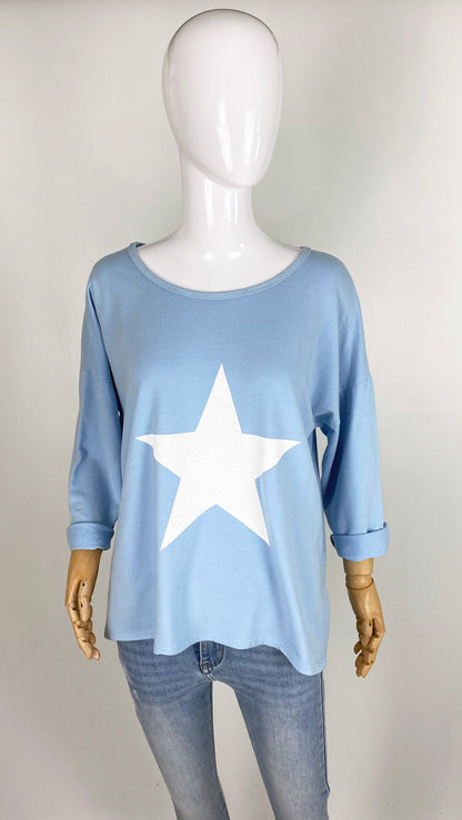 Star hi-low sweatshirt (4 Colours) - last 1s