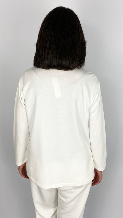 Jersey patch pocket blazer | White | by Malissa J