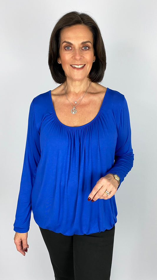 Gathered long sleeve top  | 11 Colours