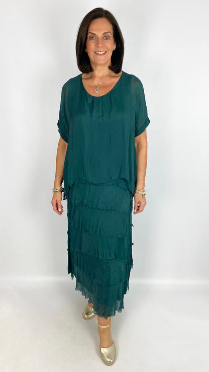 Silk tiered dress | 3 Colours