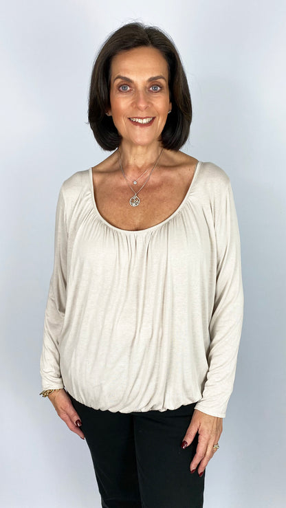 Gathered long sleeve top  | 11 Colours
