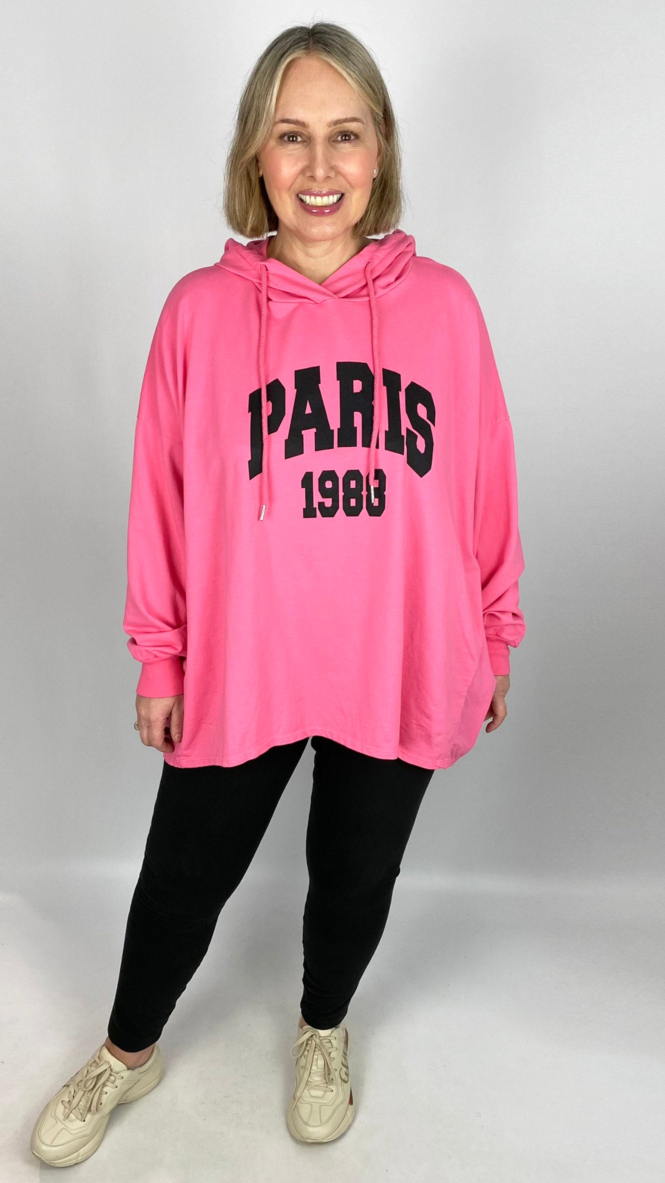 'Paris' cotton side panel hooded sweatshirt (4 Colours)