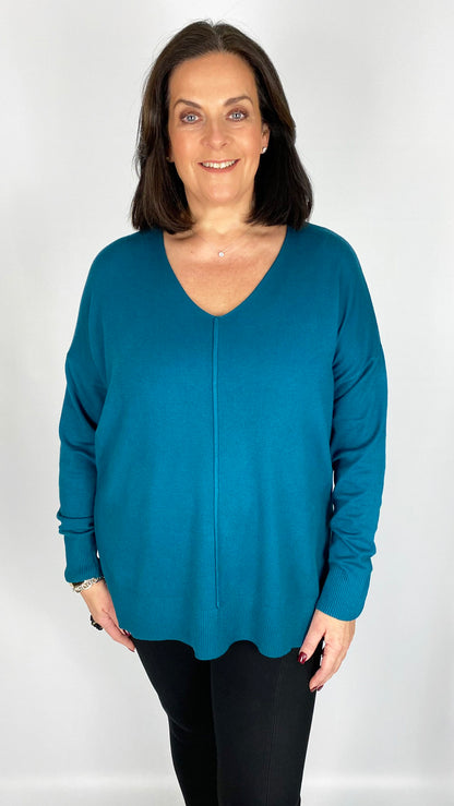 Centre-seam v-neck jumper (6 Colours) - last 1s