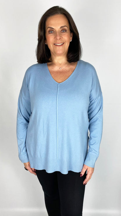 Centre-seam v-neck jumper (6 Colours) - last 1s