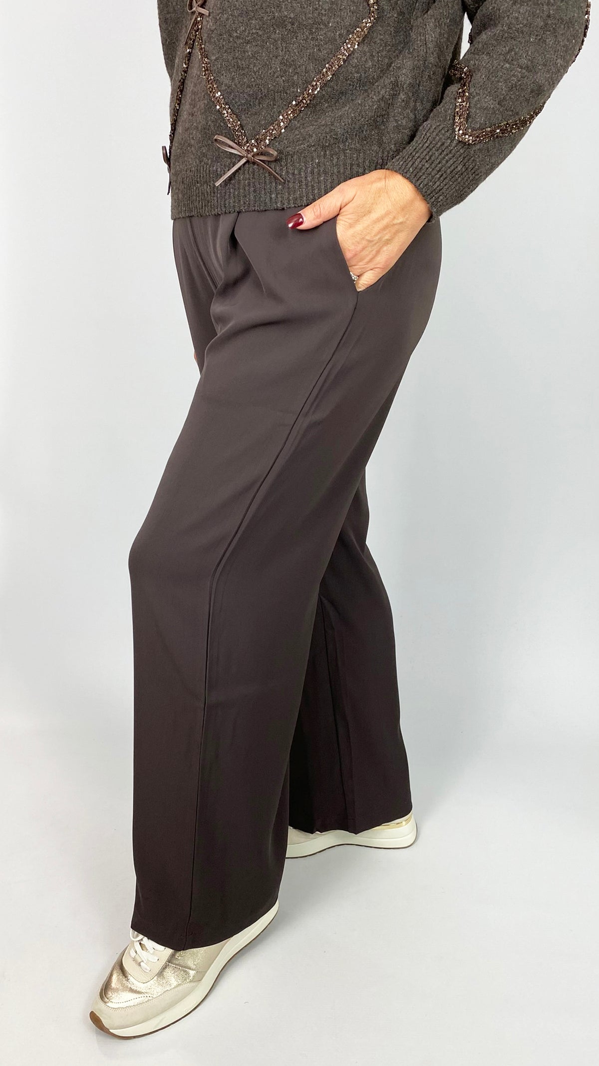 Essential wide-leg trouser | Chocolate | by Malissa J