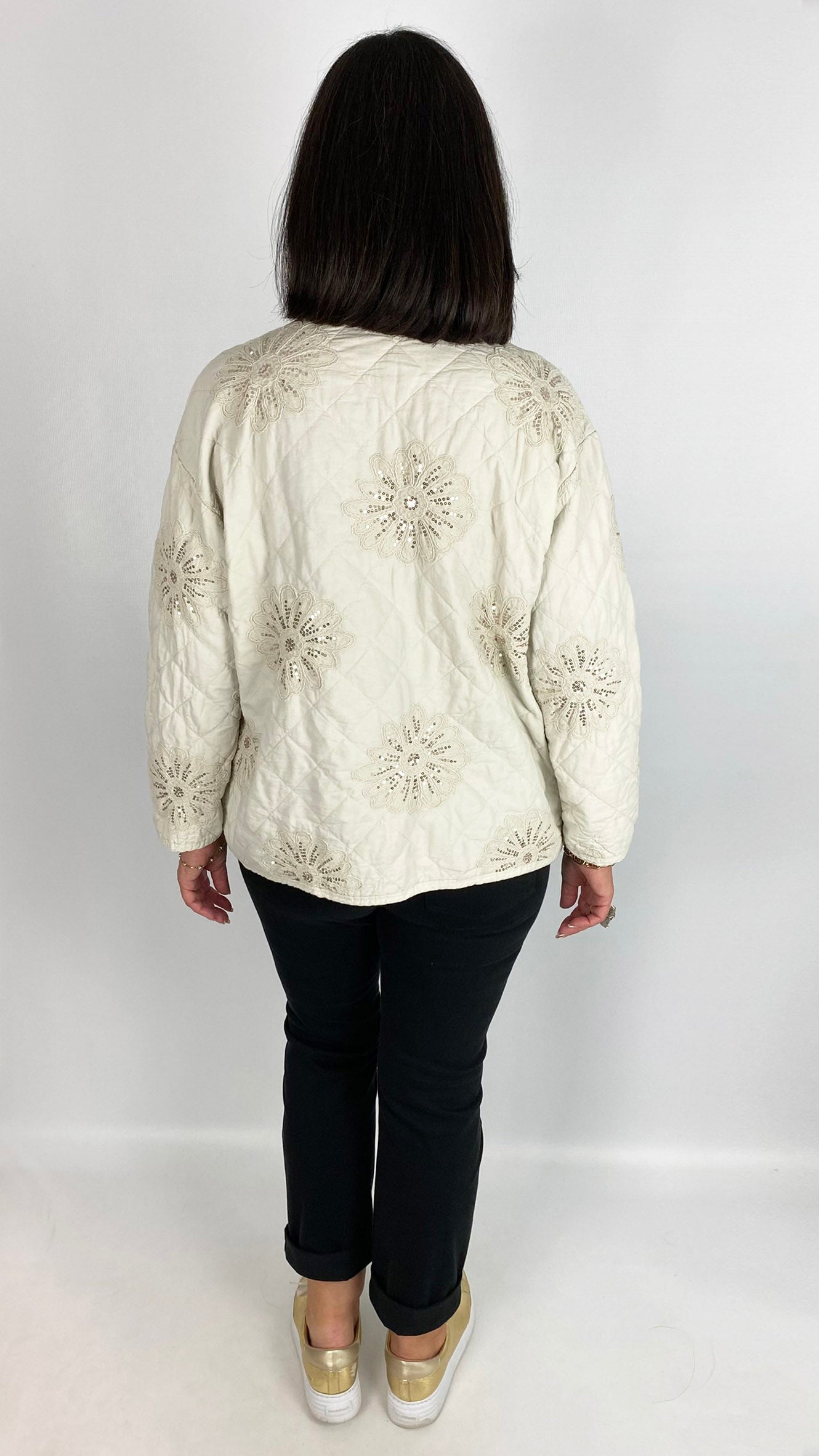 Sequin embellished edge-to-edge jacket | 2 Colours