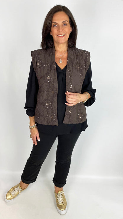 Sequin embellished edge-to-edge waistcoat | 5 Colours