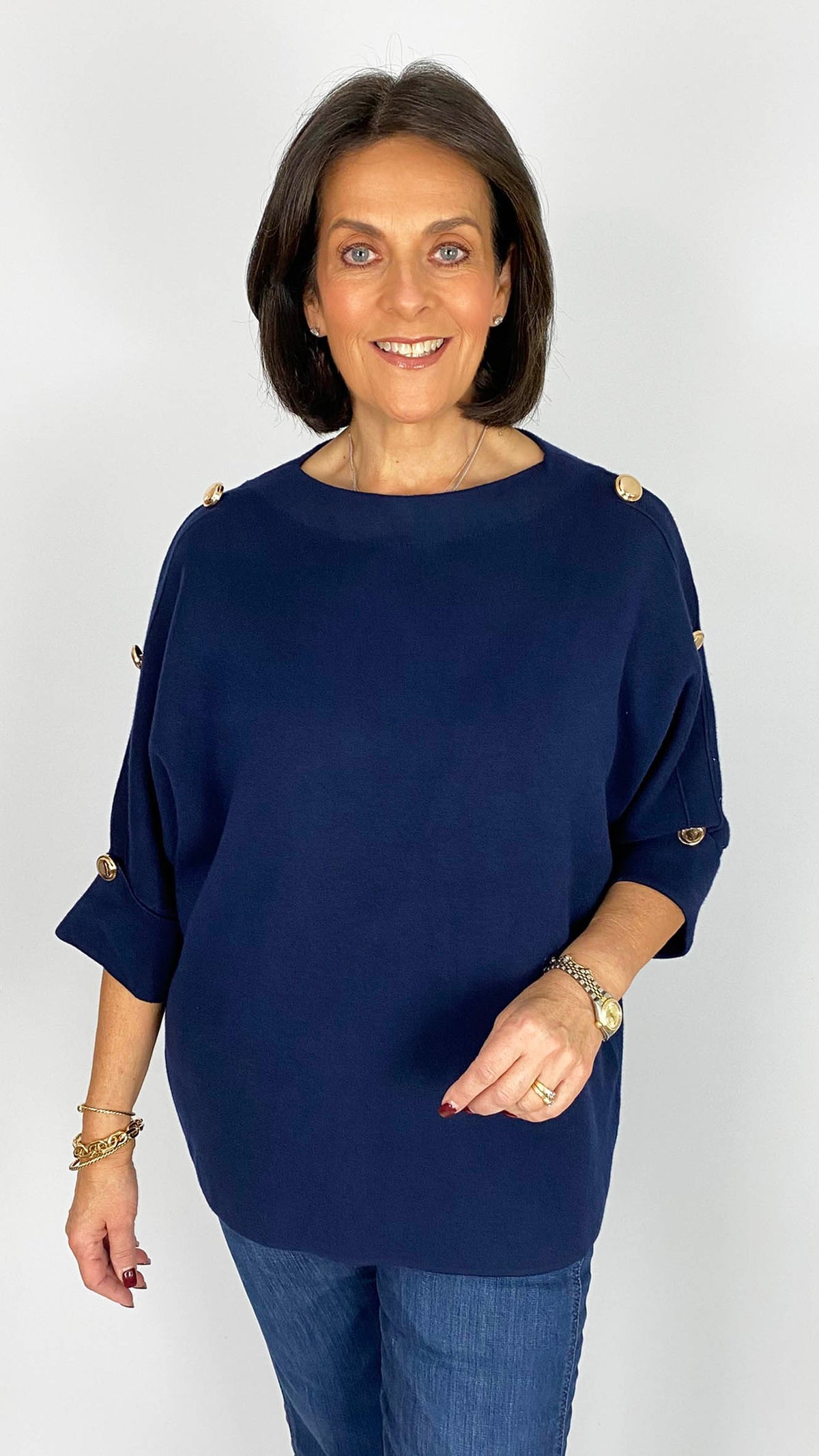 Slash neck button detail jumper | 5 Colours
