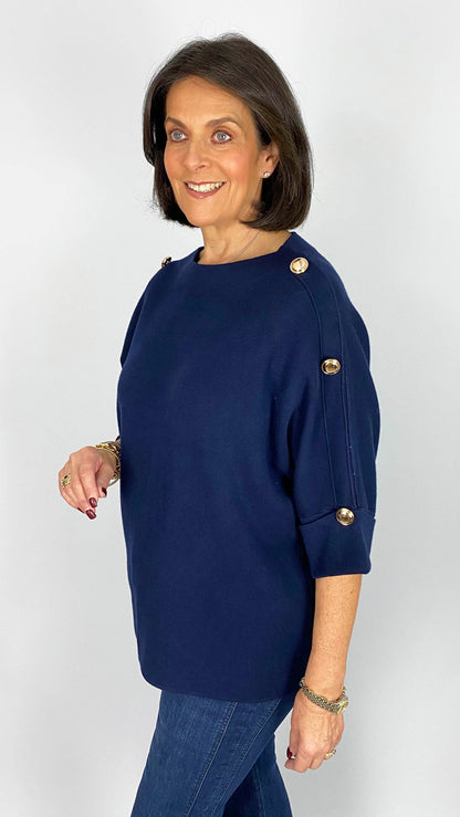 Slash neck button detail jumper | 5 Colours