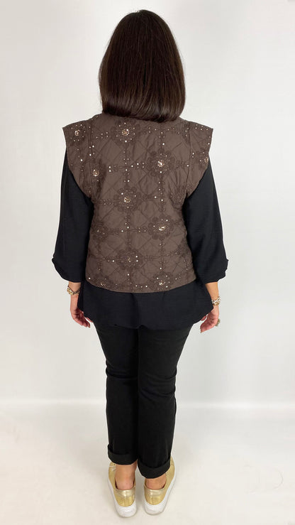 Sequin embellished edge-to-edge waistcoat | 5 Colours