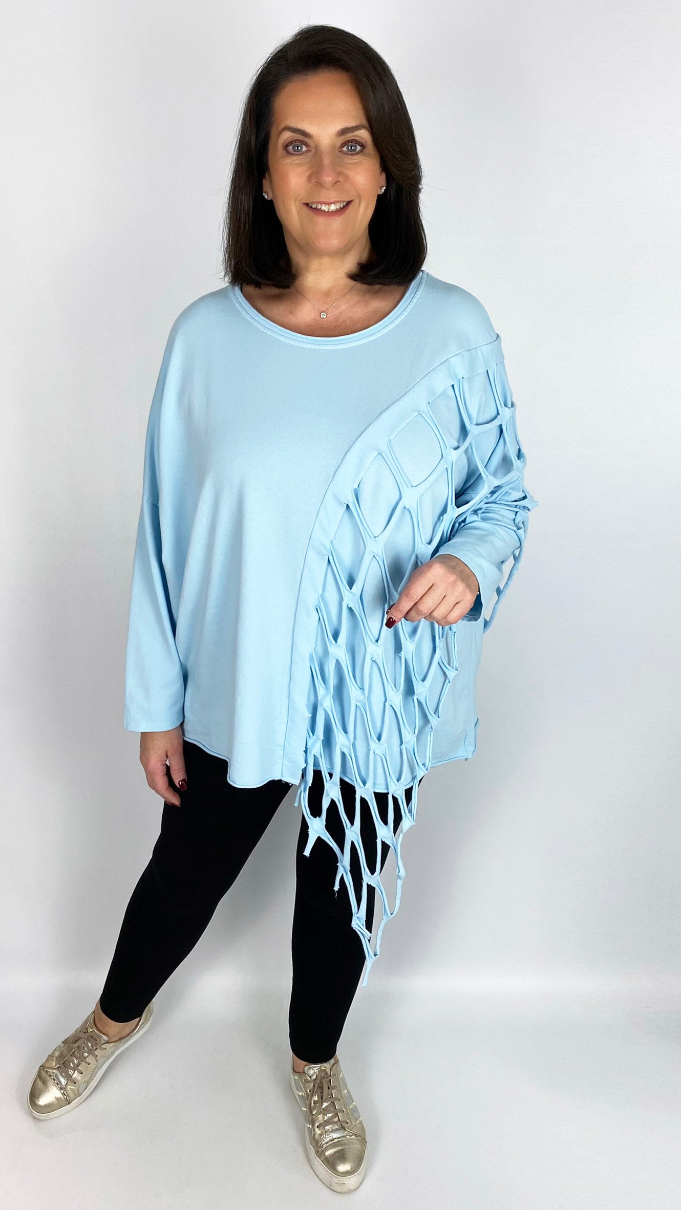 Asymmetric net layered sweatshirt (5 Colours)