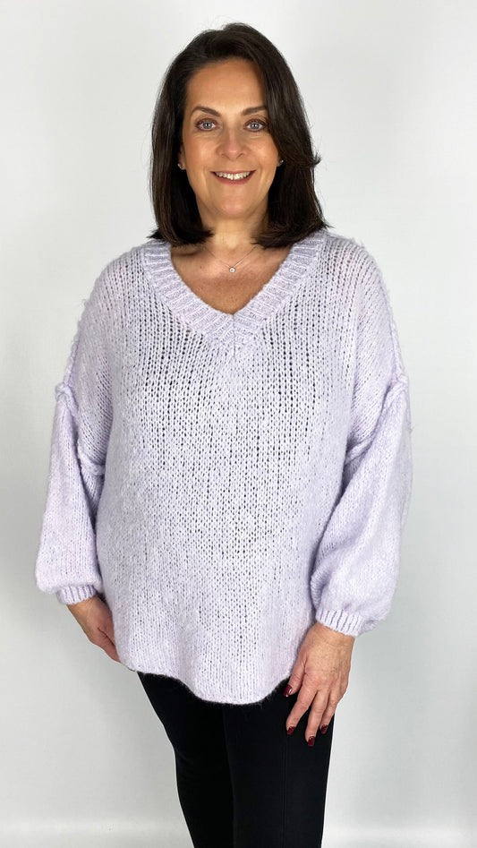 Exposed seam v-neck jumper (3 Colours)