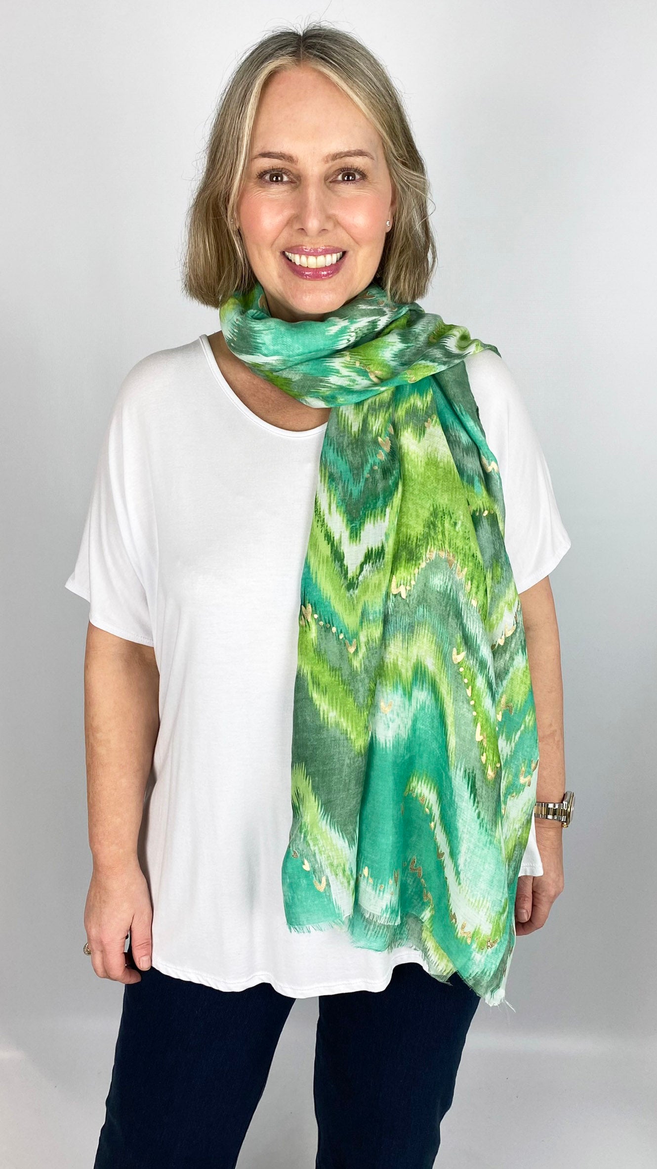 Wave & gold heart print scarf (4 Colours) - last 1s