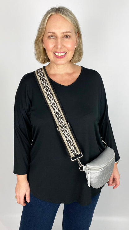 Faux leather crossbody bag w/ changeable strap by Malissa J (4 Colours)