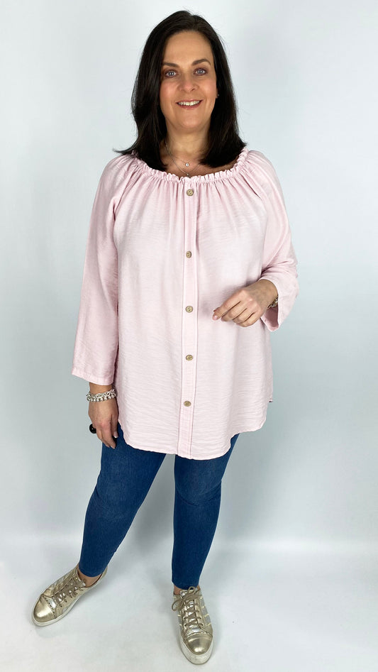On/off-the-shoulder button top (5 Colours) - last 1