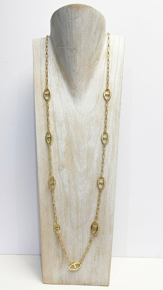 Oval multi link necklace (Gold)