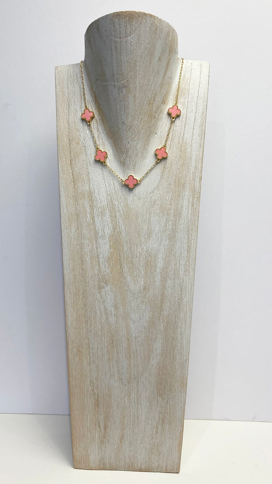 Multi clover short necklace (3 Colours)