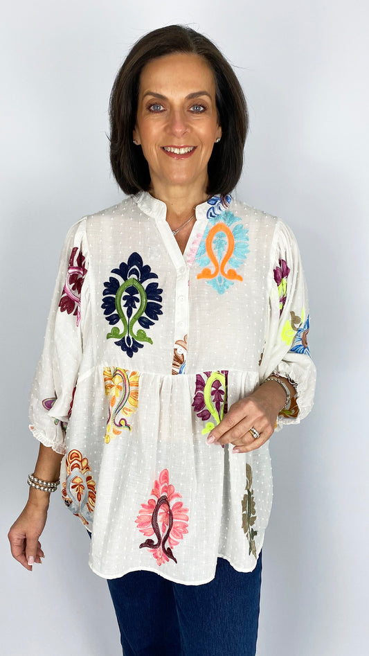 Grandad collar smock top | 2 Colours | by Malissa J