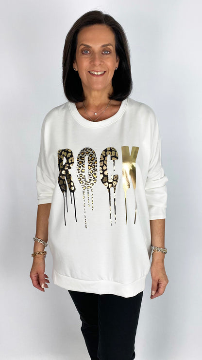 Lightweight silky soft zip-back AP 'ROCK' sweatshirt | 7 Colours