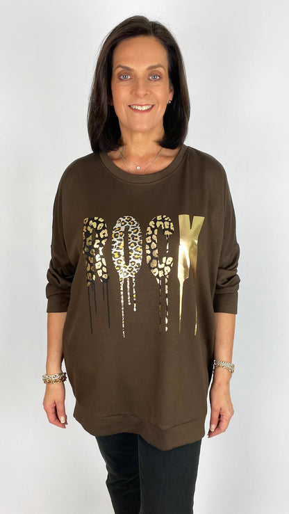 Lightweight silky soft zip-back AP 'ROCK' sweatshirt | 7 Colours