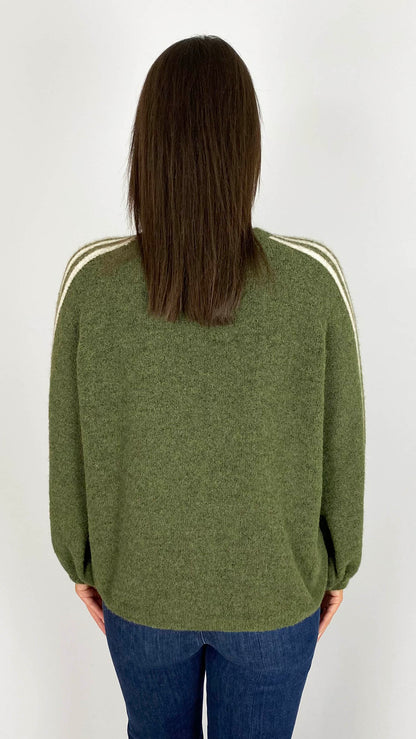 Cosy-feel stripe sleeve jumper | 4 Colours