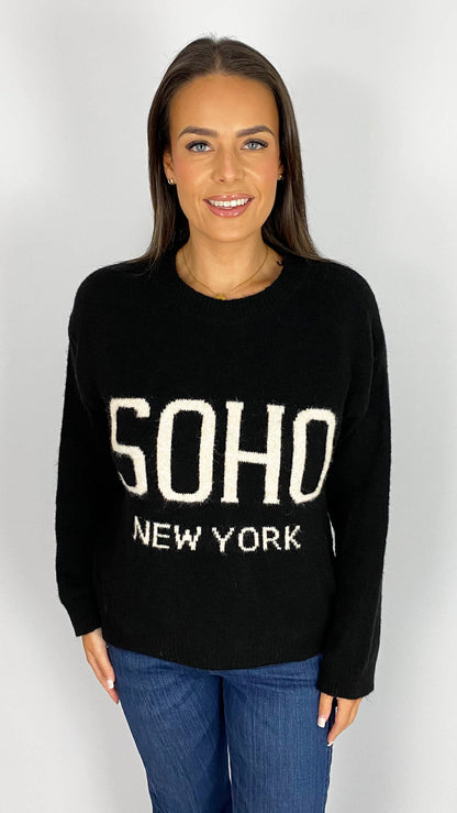 'Soho' slogan jumper | 2 Colours