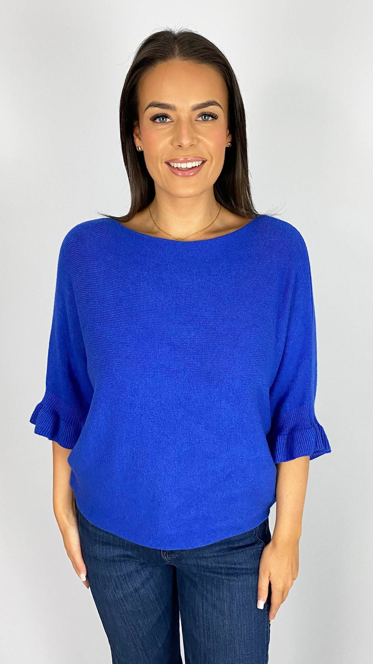 Frill sleeve batwing jumper | 6 Colours