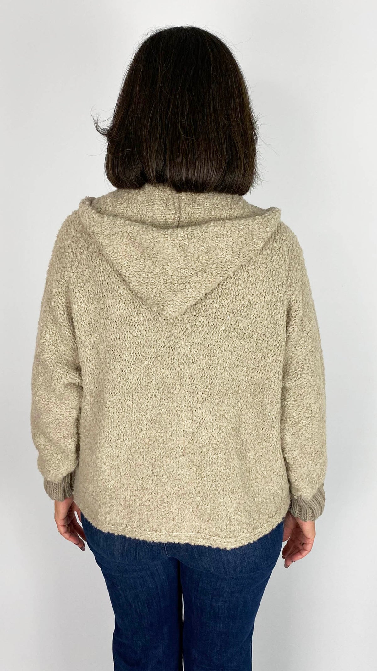 Boucle zip-through hooded jacket | 3 Colours