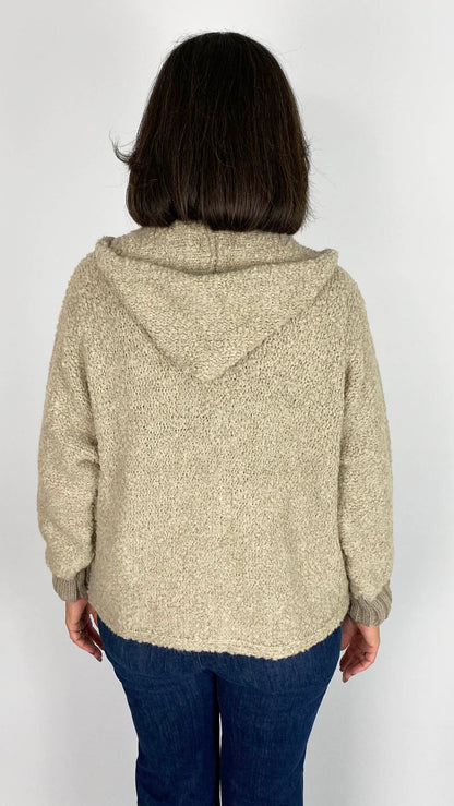 Boucle zip-through hooded jacket | 3 Colours