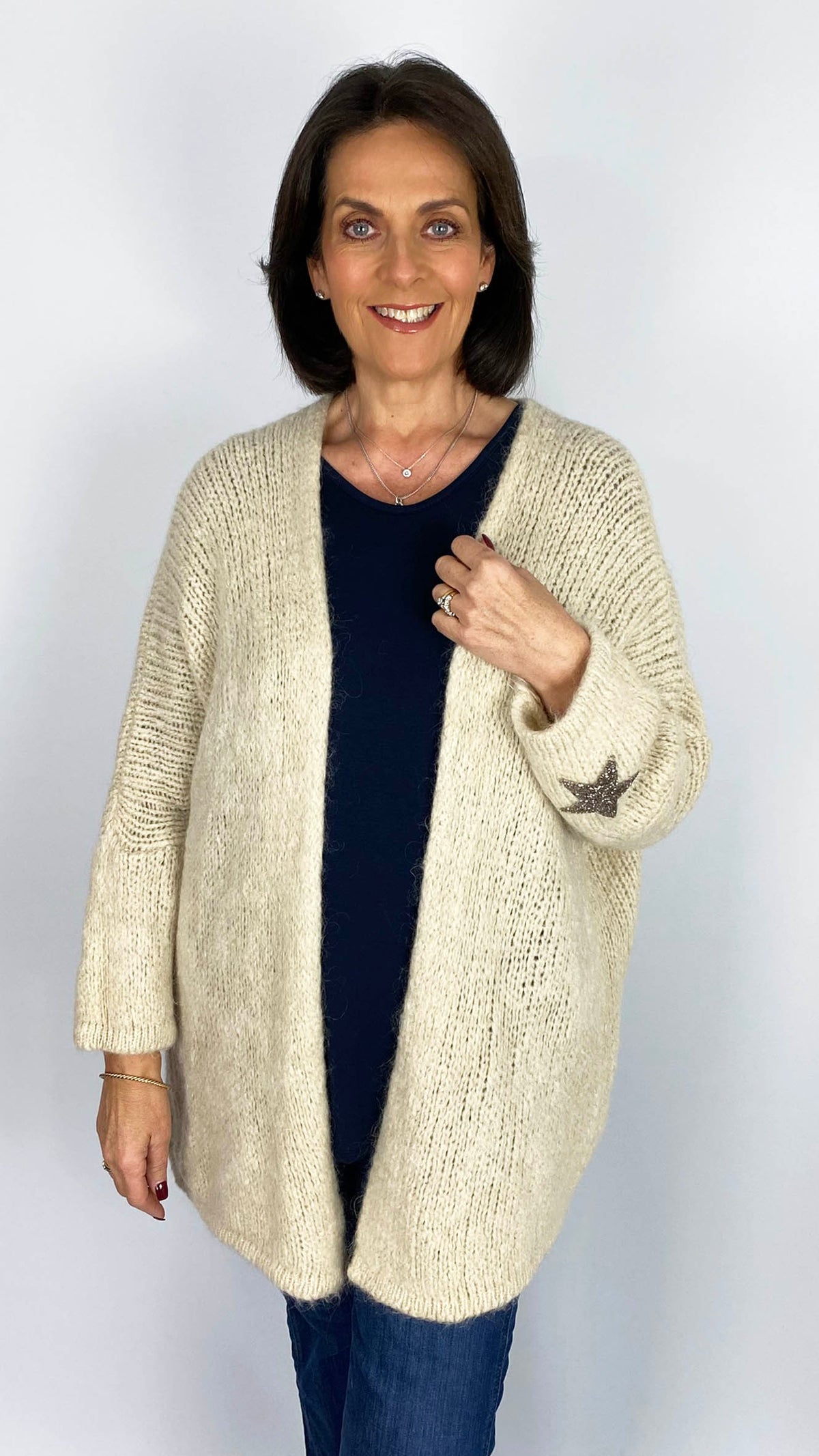 Star sleeve edge-to-edge cardigan | 6 Colours