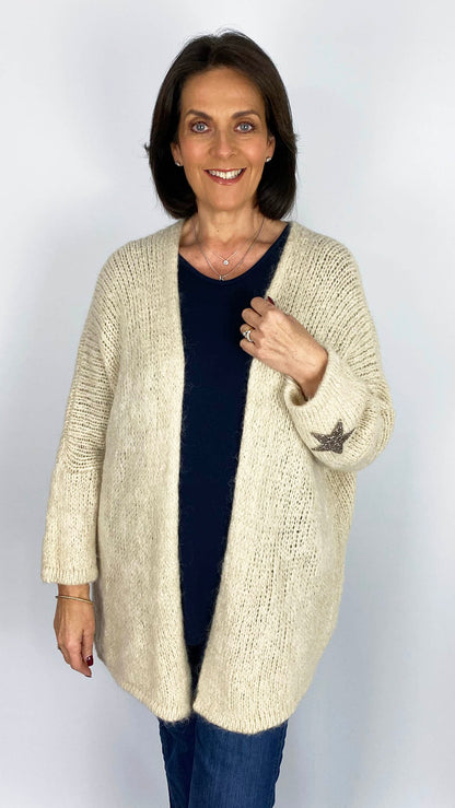 Star sleeve edge-to-edge cardigan | 6 Colours