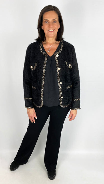Designer-inspired brushed knit jacket | 2 colours