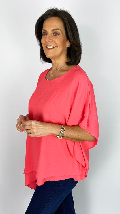 Crepe feel asymmetric top | 7 Colours