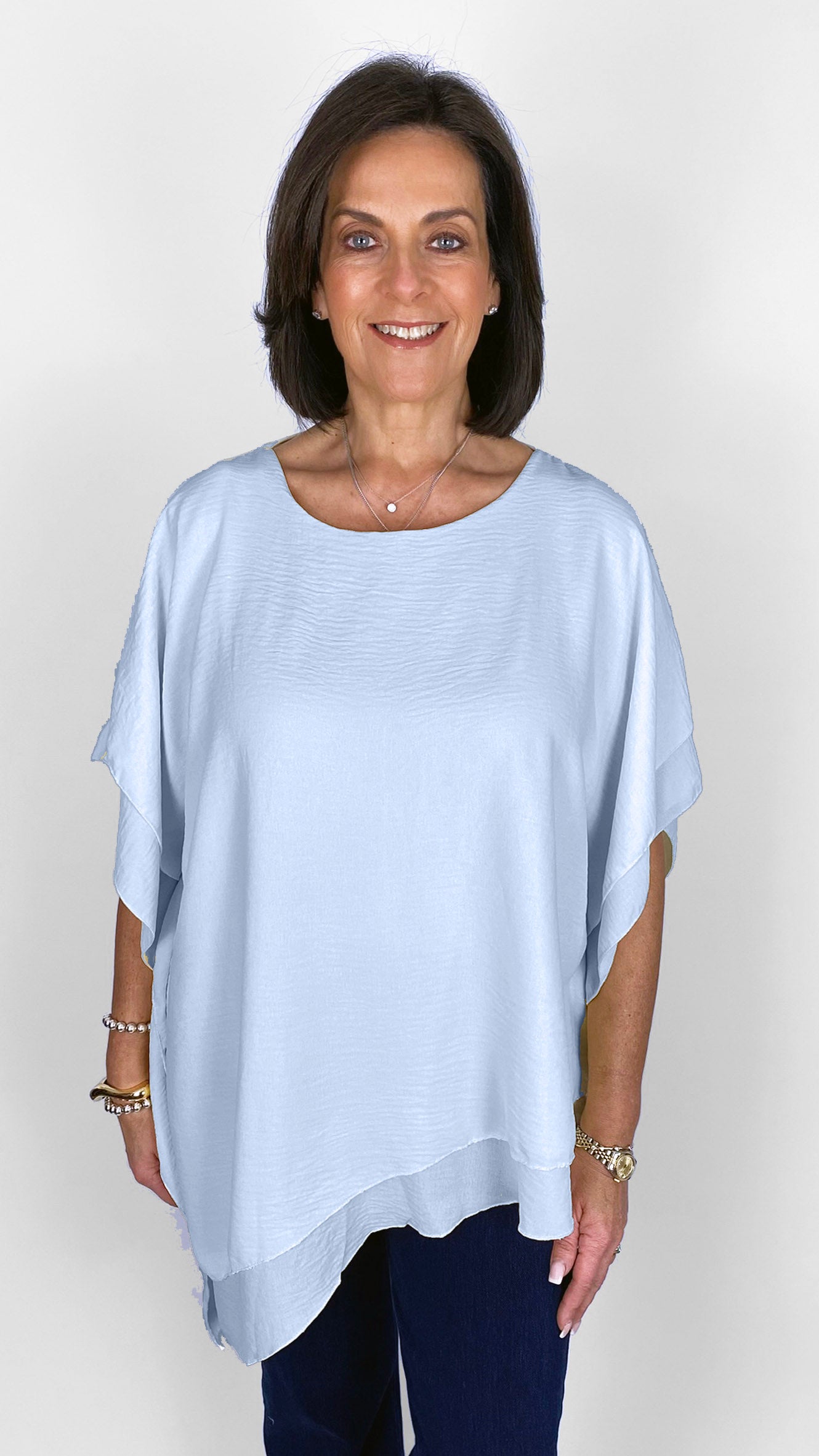 Crepe feel asymmetric top | 7 Colours