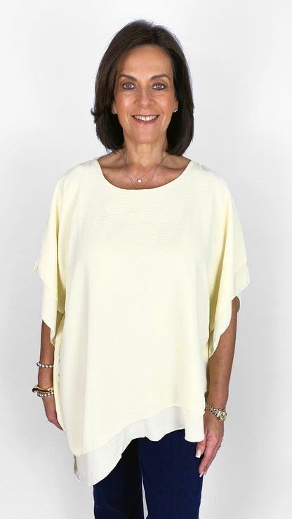 Crepe feel asymmetric top | 7 Colours