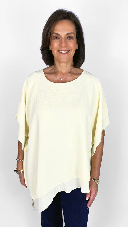 Crepe feel asymmetric top | 7 Colours