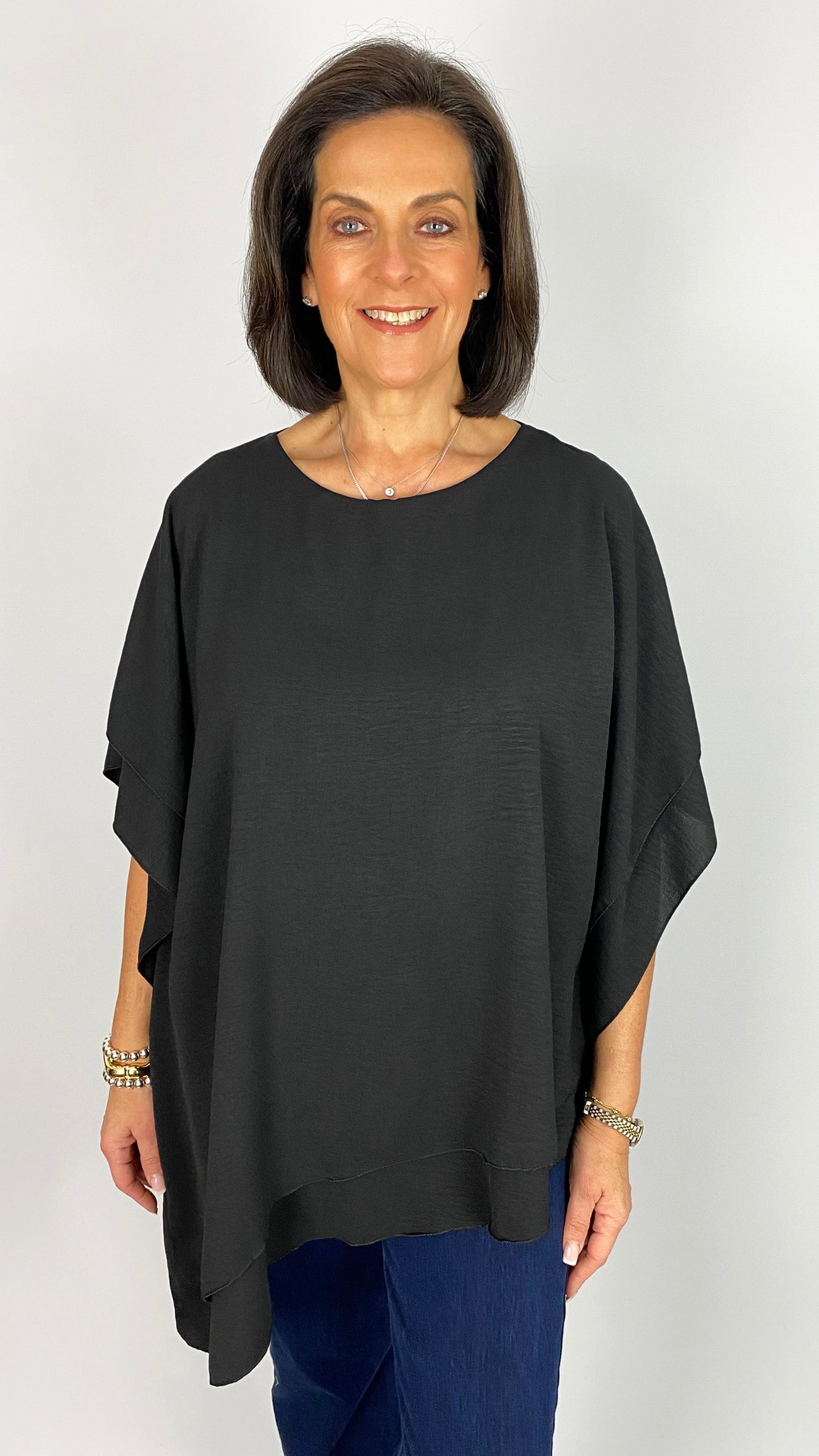 Crepe feel asymmetric top | 7 Colours