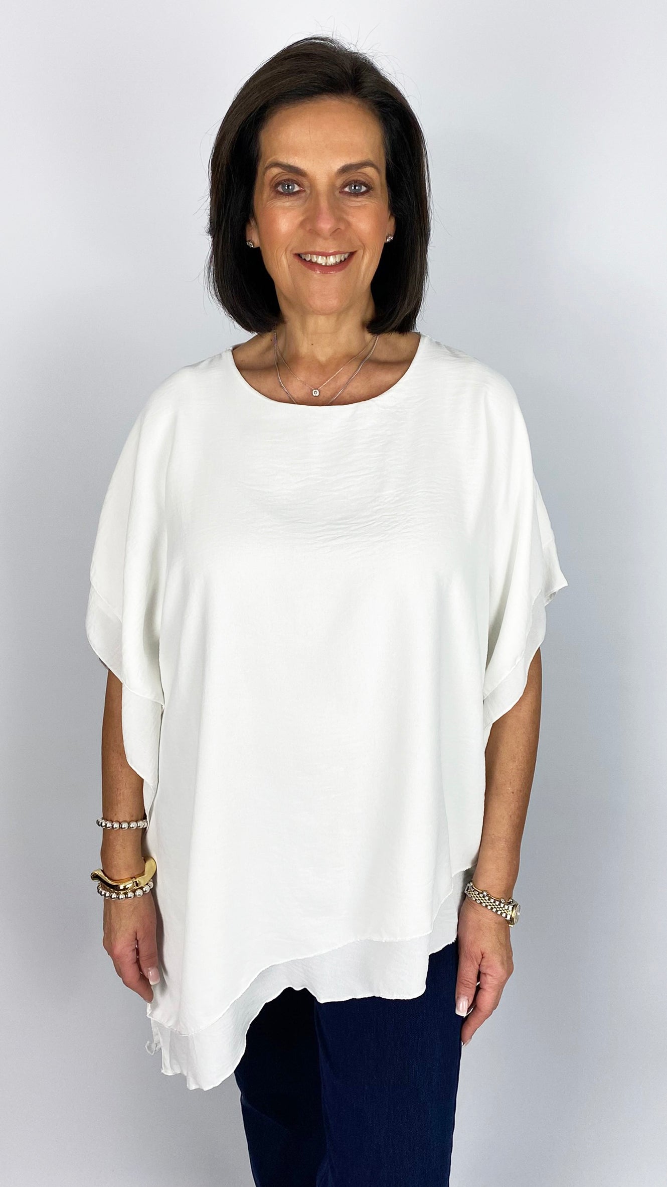 Crepe feel asymmetric top | 7 Colours