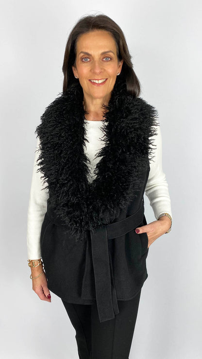 Faux mongolian fur trimmed gilet | 3 Colours | by Malissa J
