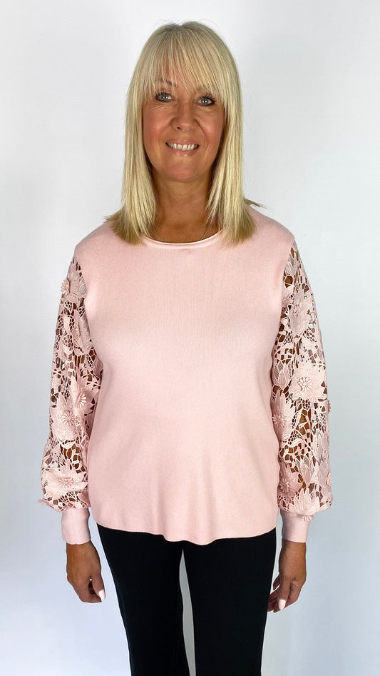 Crochet sleeve lightweight jumper | 3 Colours