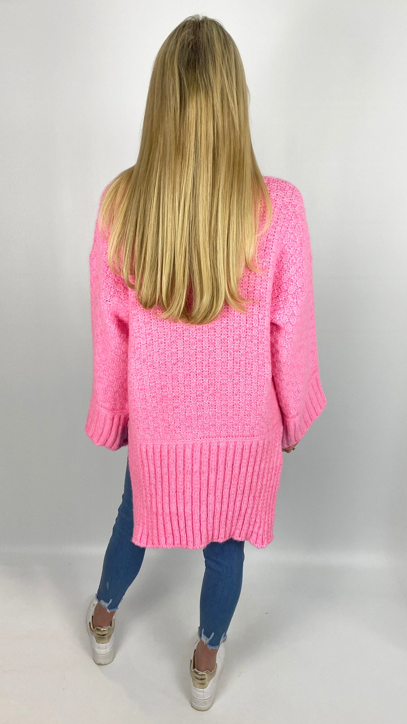 Wide sleeve hi-low brick weave jumper (2 Colours)