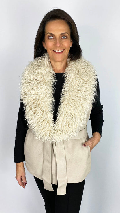 Faux mongolian fur trimmed gilet | 3 Colours | by Malissa J